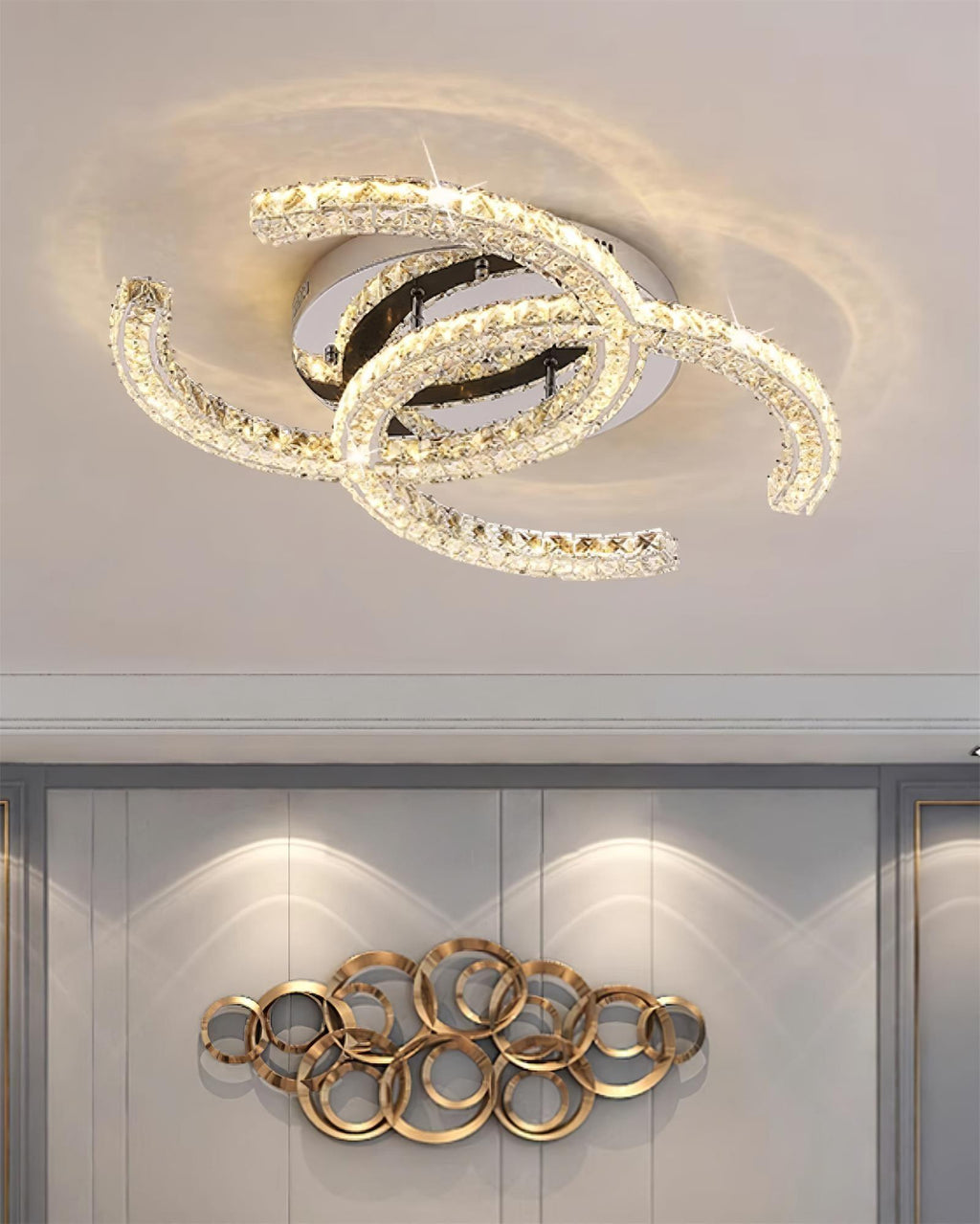Crossed-C Flush Mount Lighting