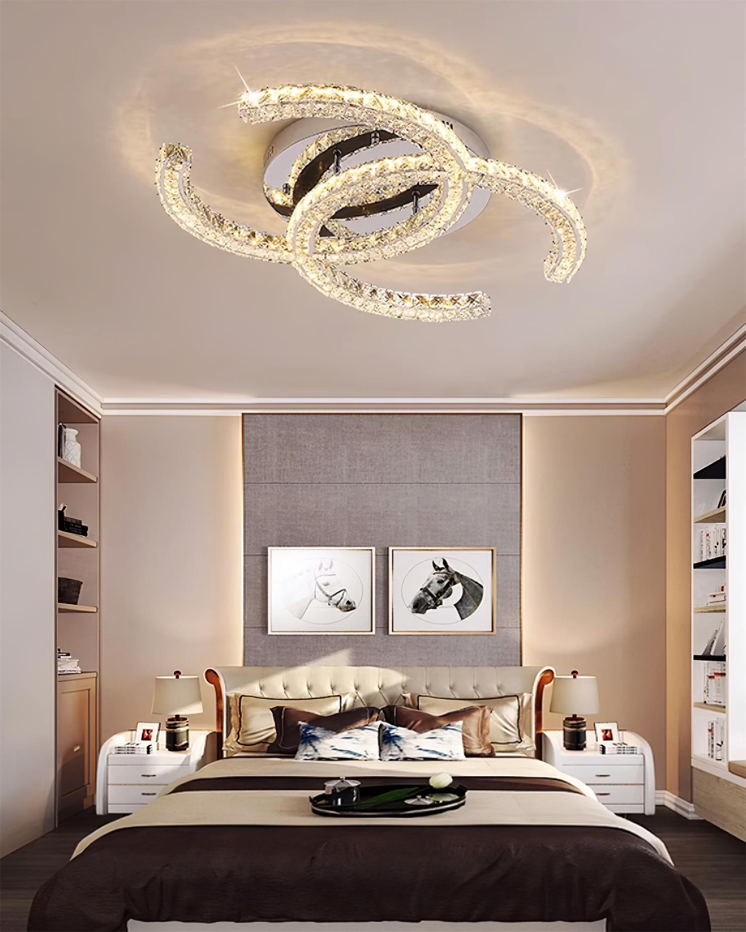 Crossed-C Flush Mount Lighting