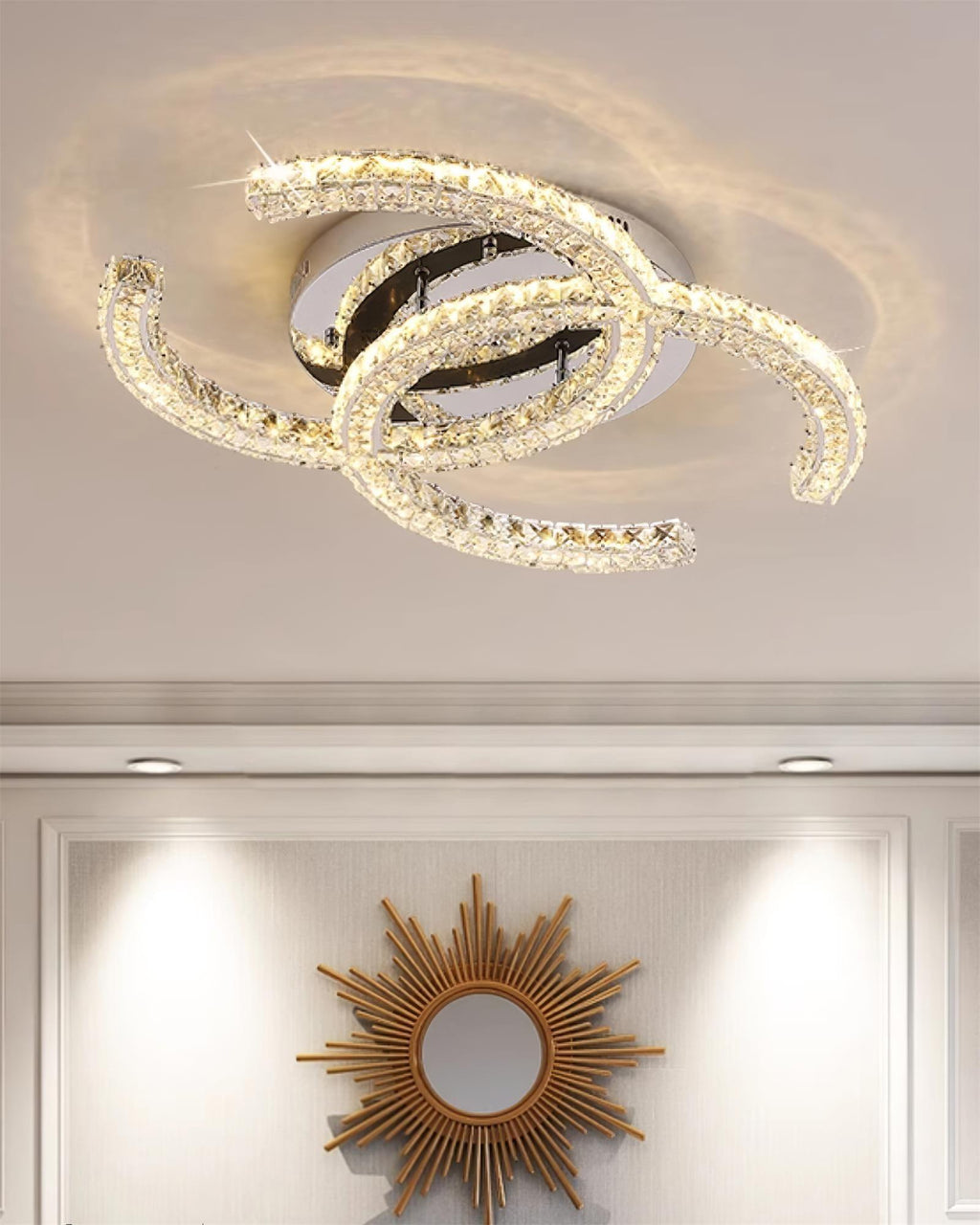 Crossed-C Flush Mount Lighting