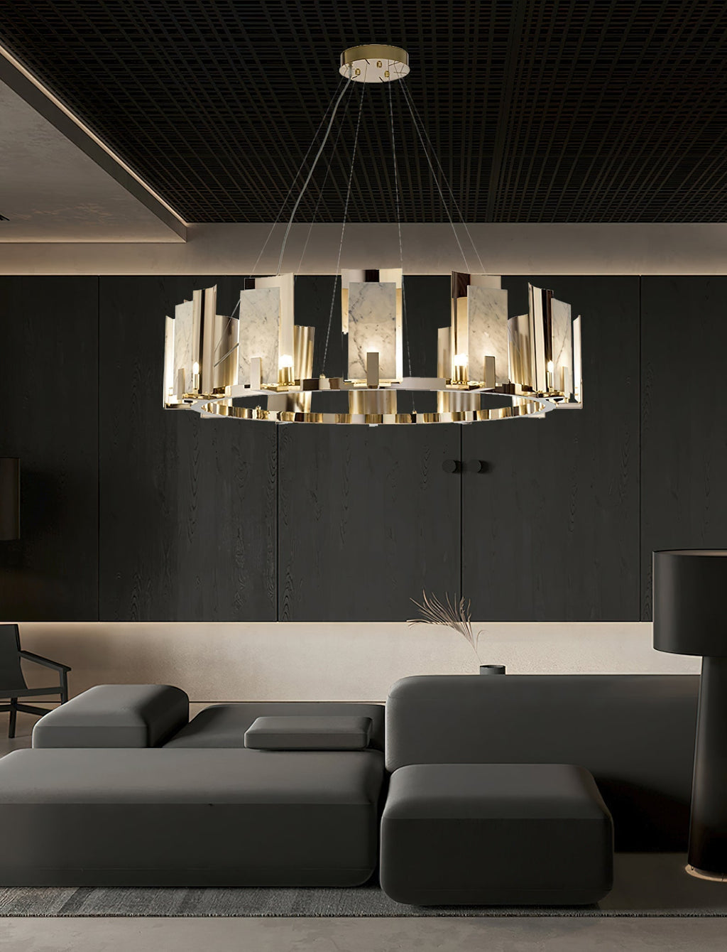 Cub Alabaster Chandeliers