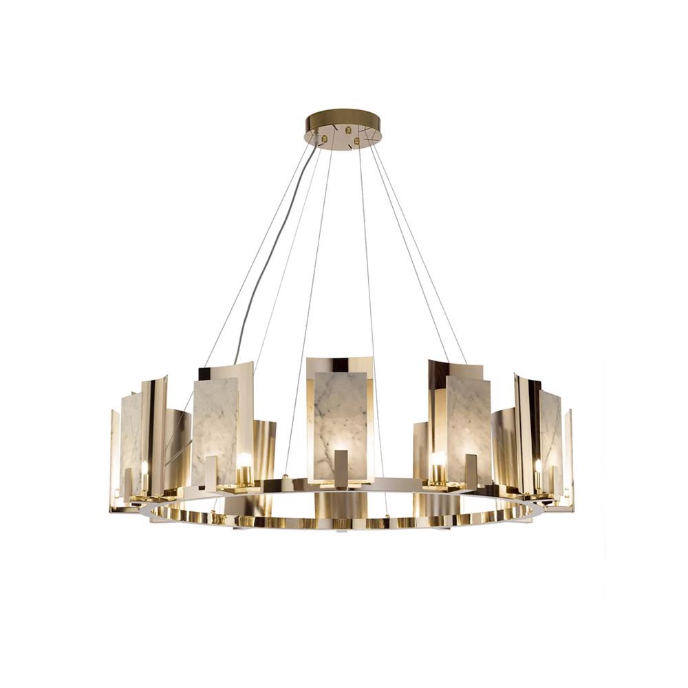 Cub Alabaster Chandeliers