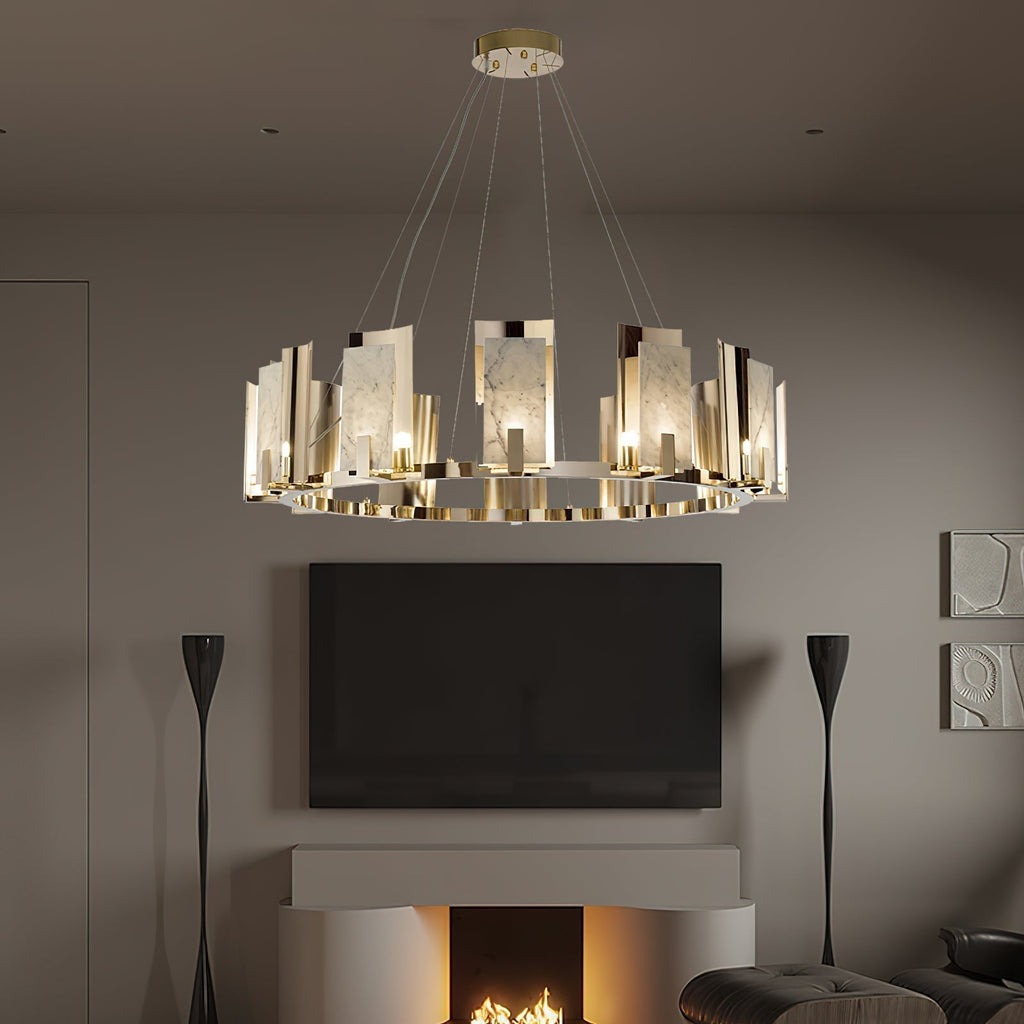 Cub Alabaster Chandeliers