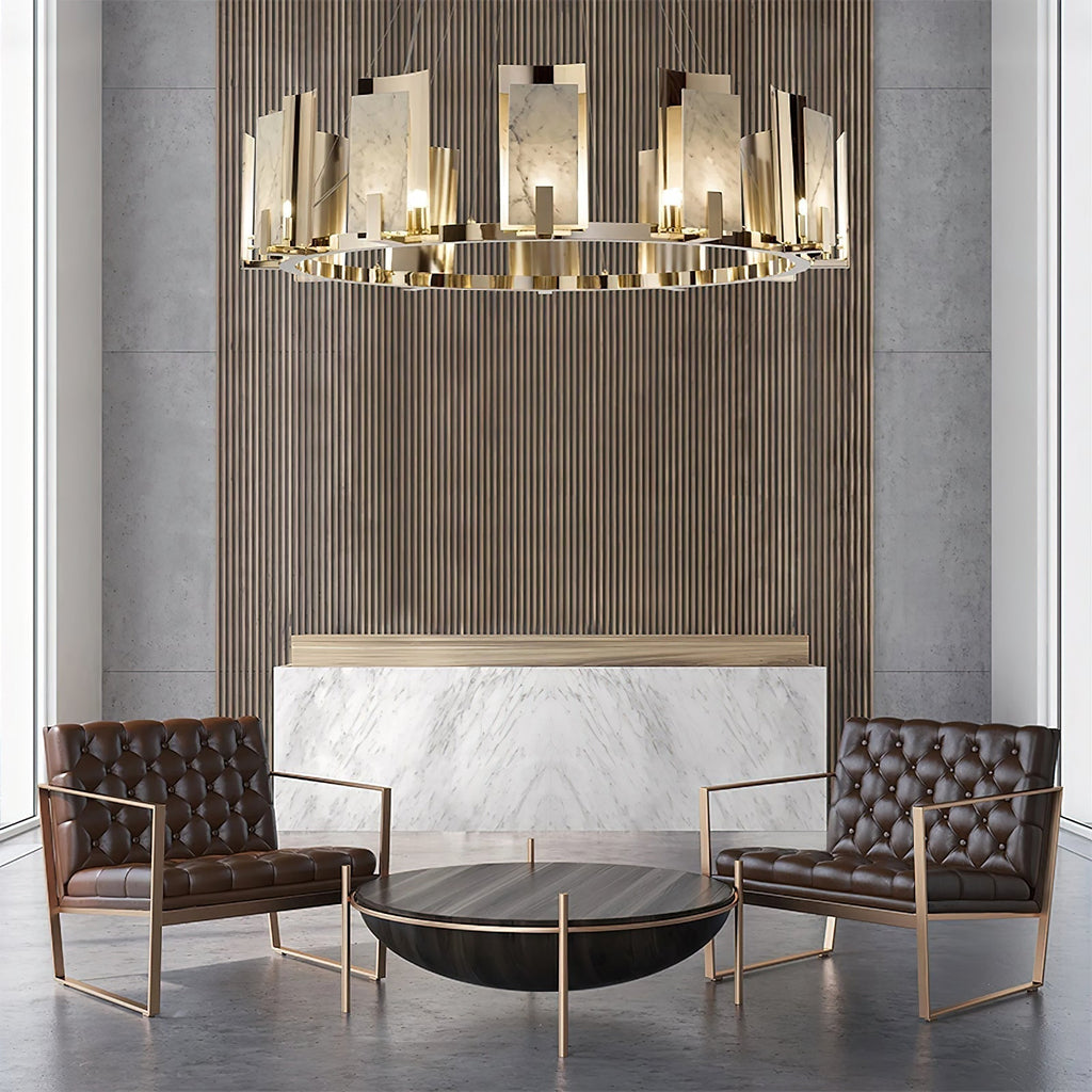 Cub Alabaster Chandeliers