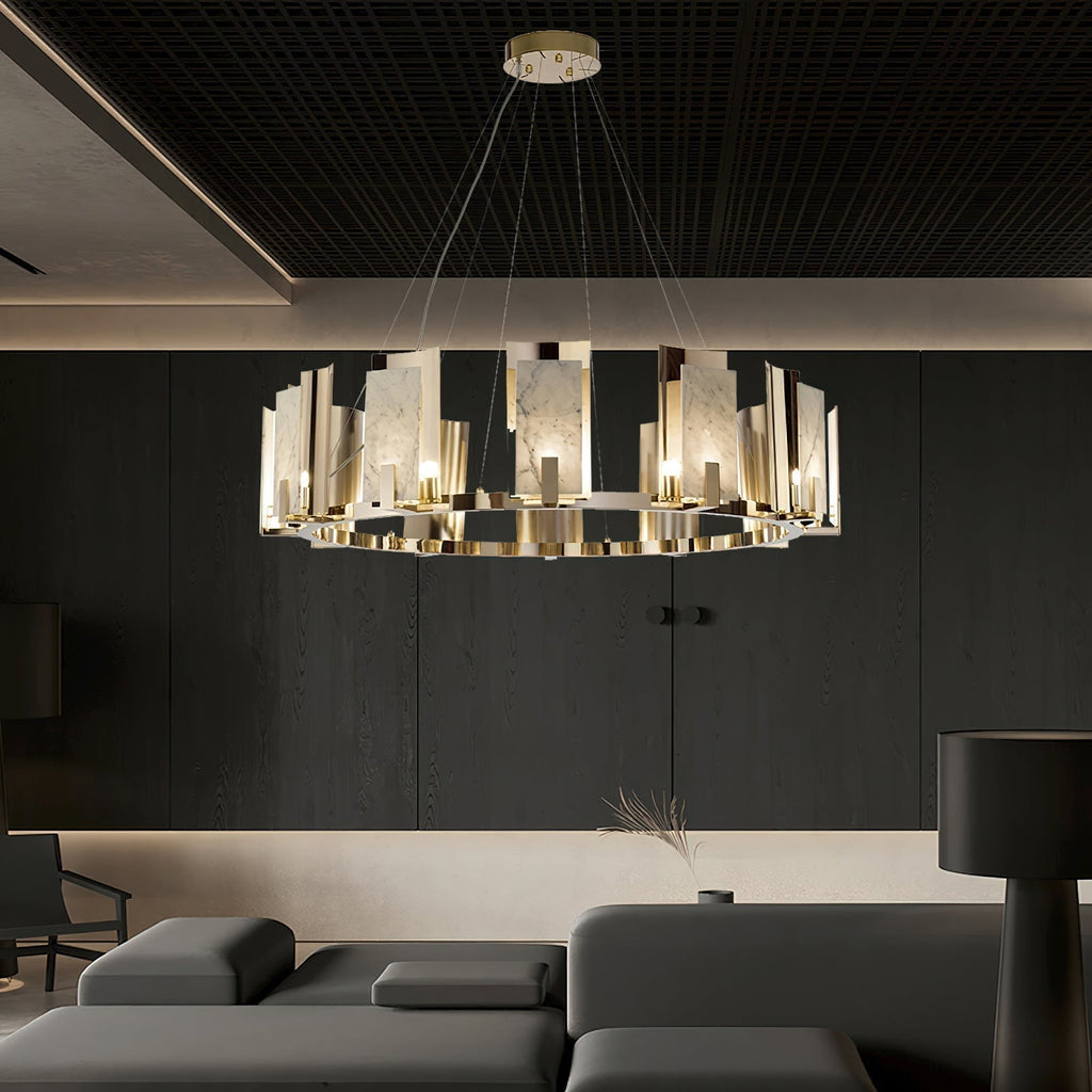 Cub Alabaster Chandeliers