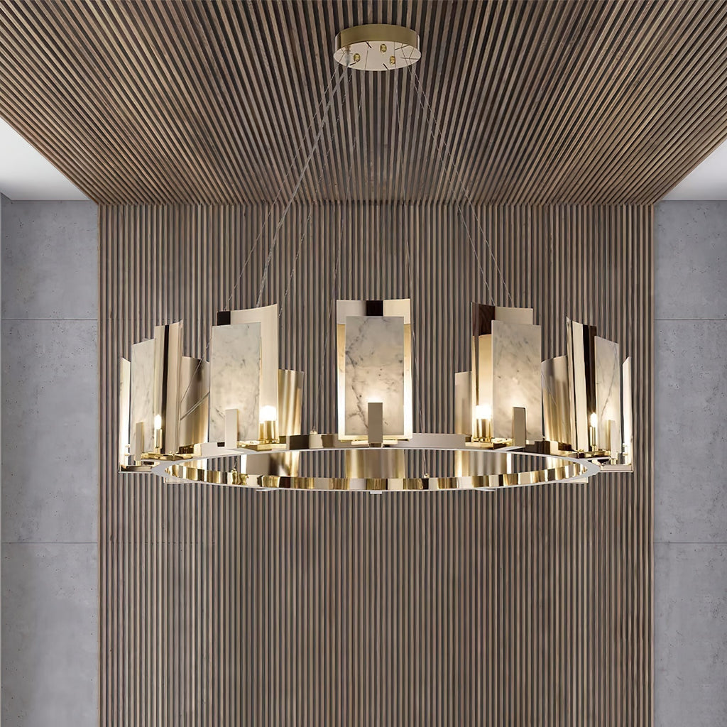 Cub Alabaster Chandeliers