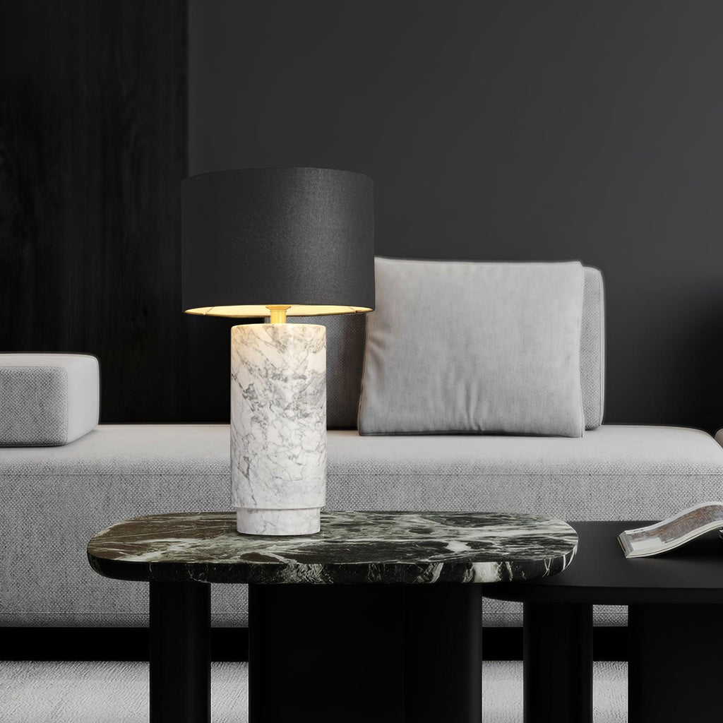 Cylindrical Marble Table Lamp