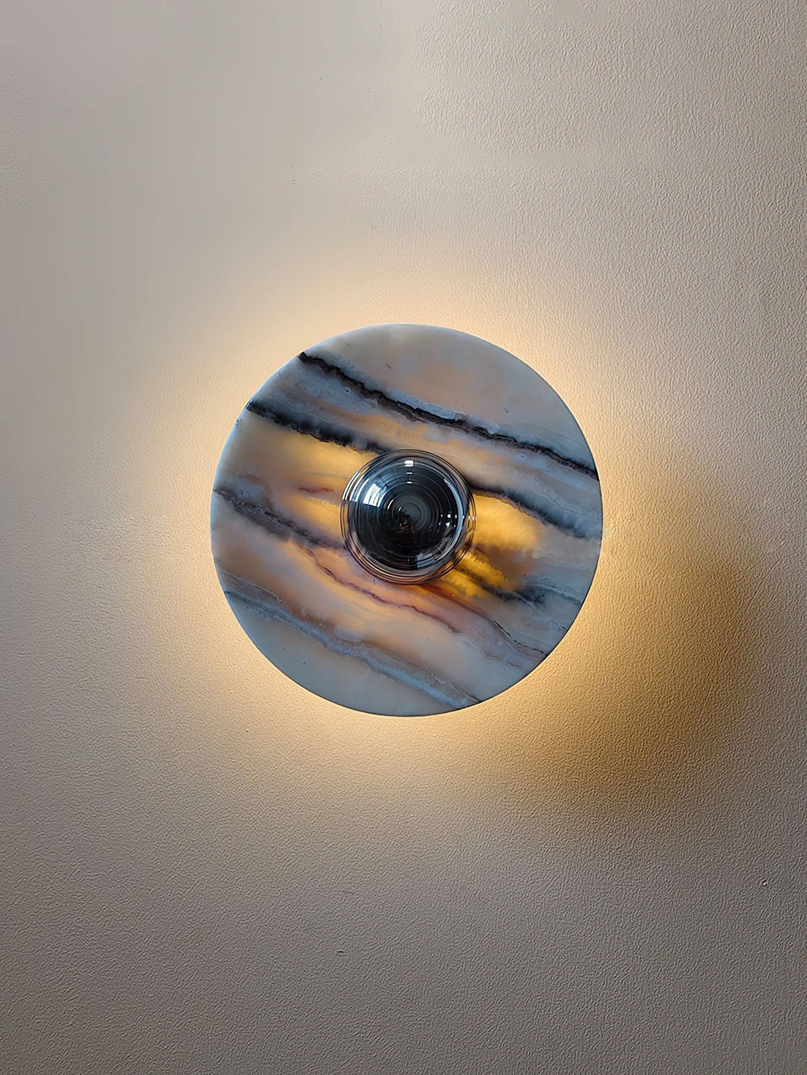 Banded Tan Agate Sconce