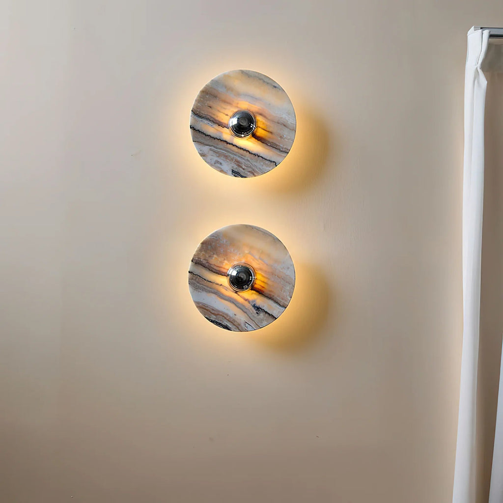 Banded Tan Agate Sconce