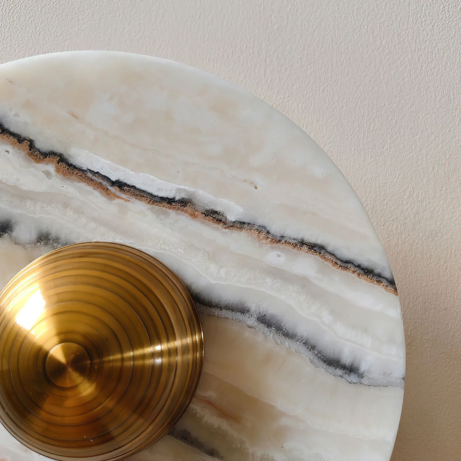 Banded Tan Agate Sconce