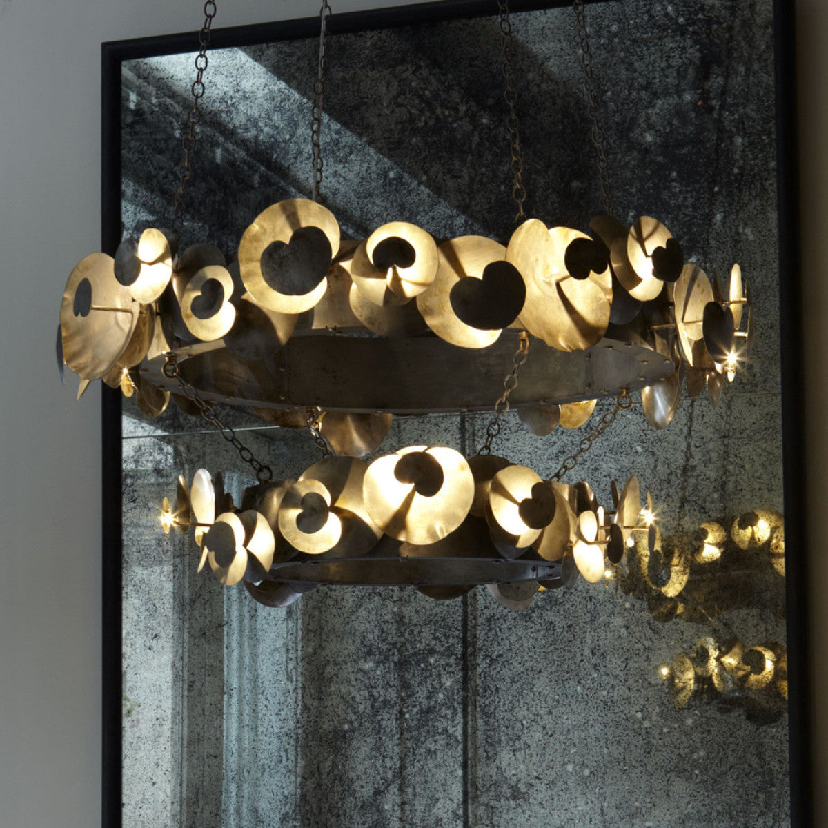 Eucalyptus Round Double Tier Chandelier