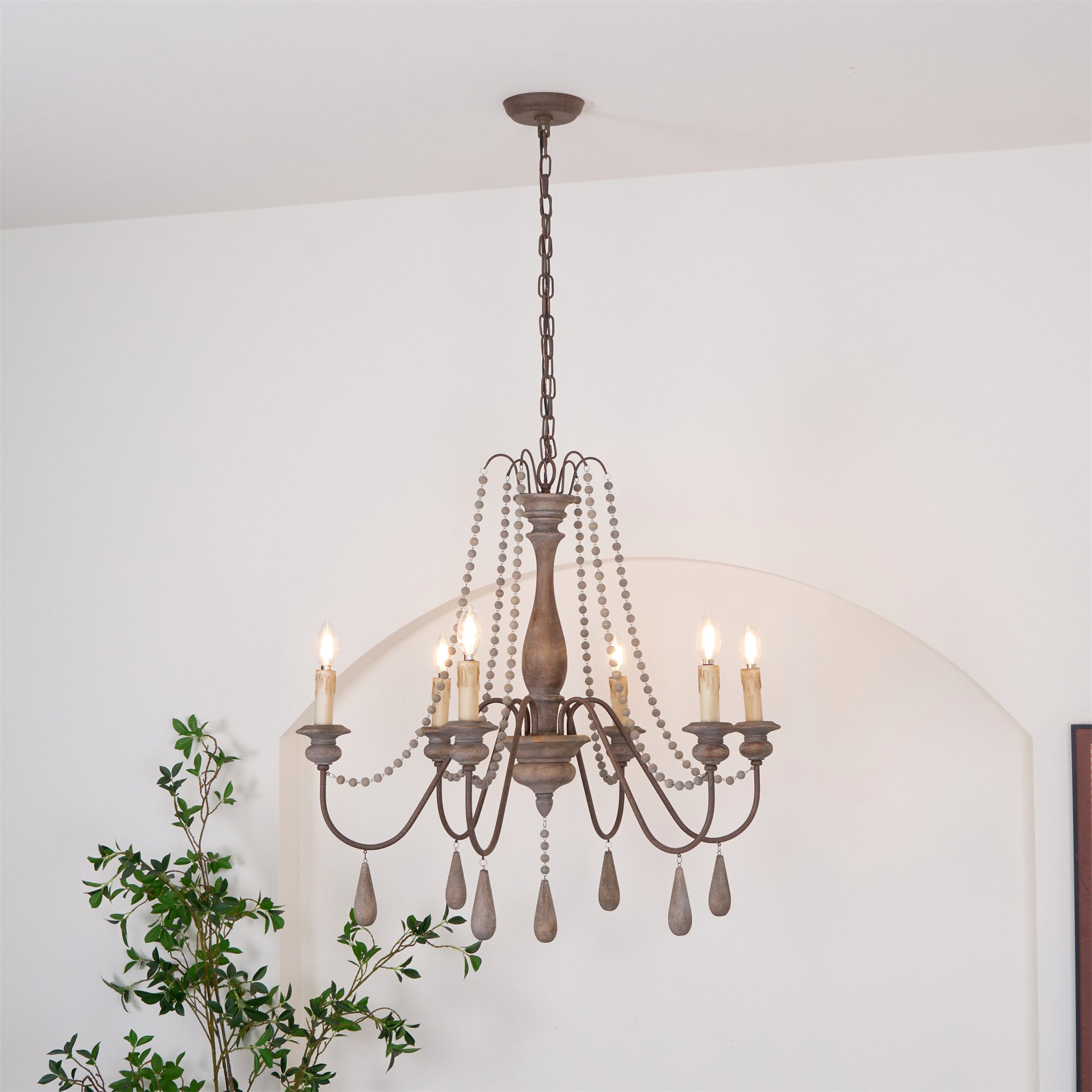 Farmhouse Beaded Chandelier