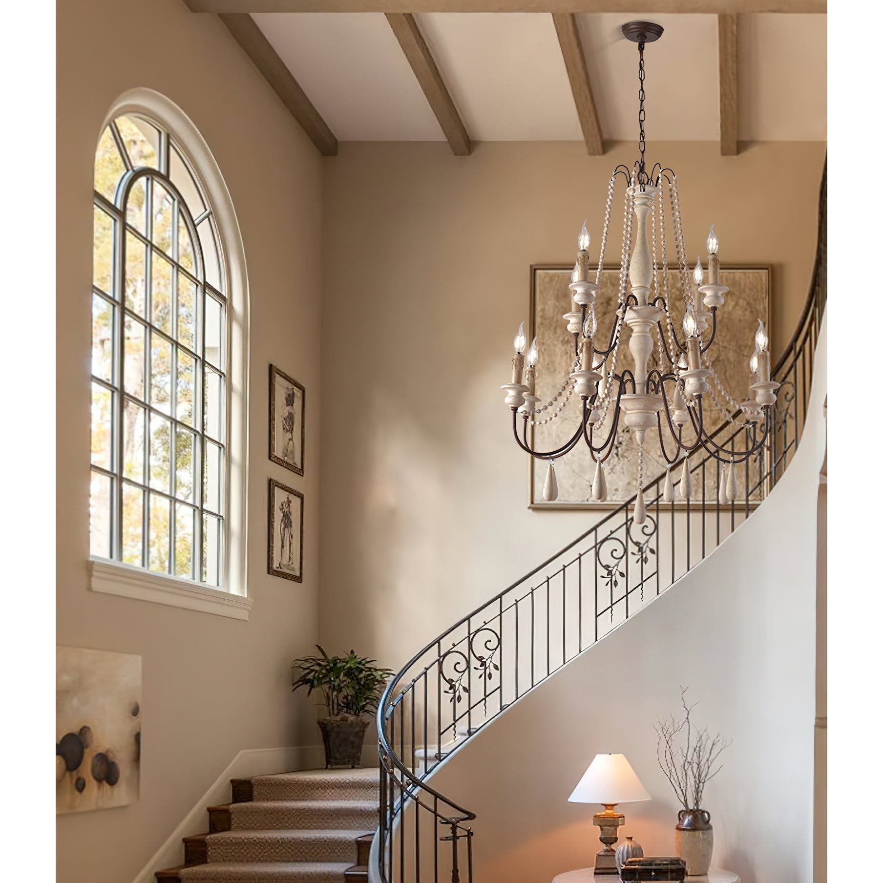 Farmhouse Beaded Chandelier