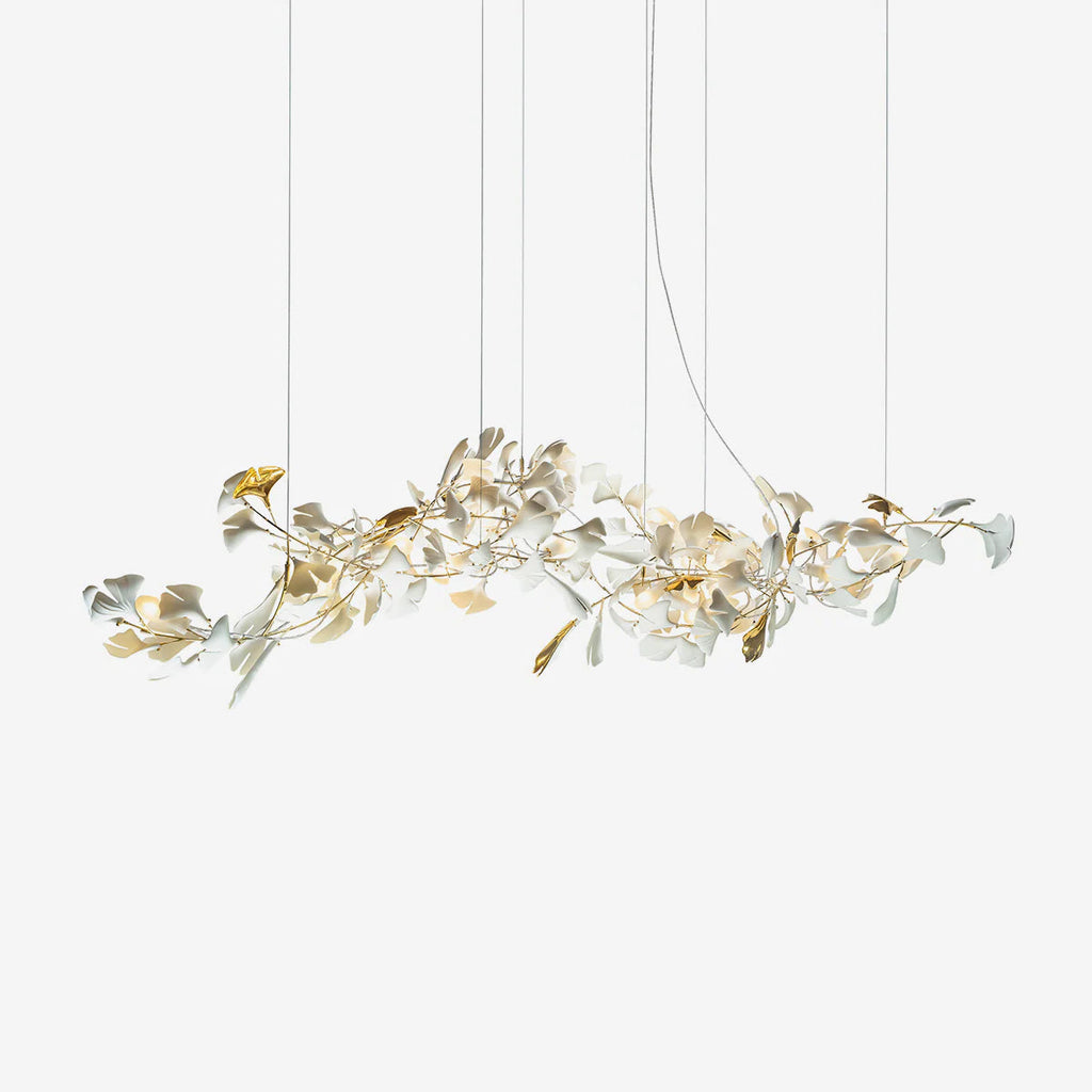 Carias Ceramic Ginkgo Pendant Light Extended