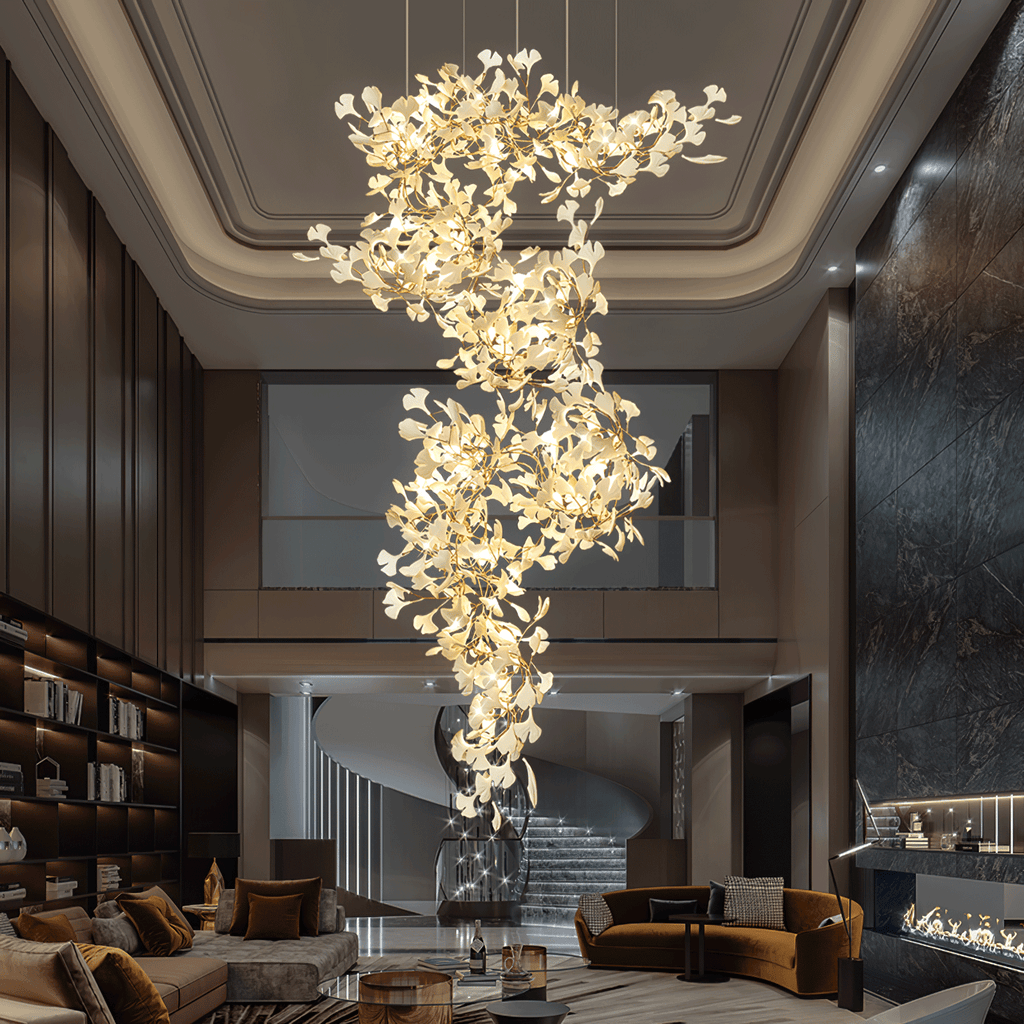 Carias Ceramic Ginkgo Chandelier Large