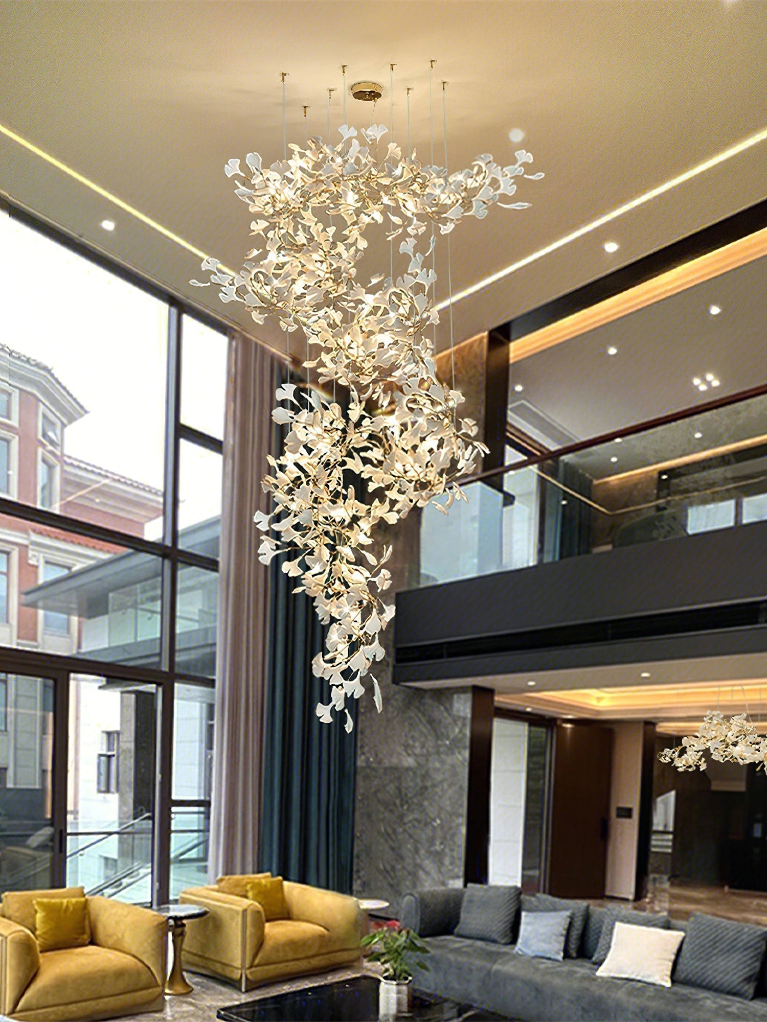Carias Ceramic Ginkgo Chandelier Large