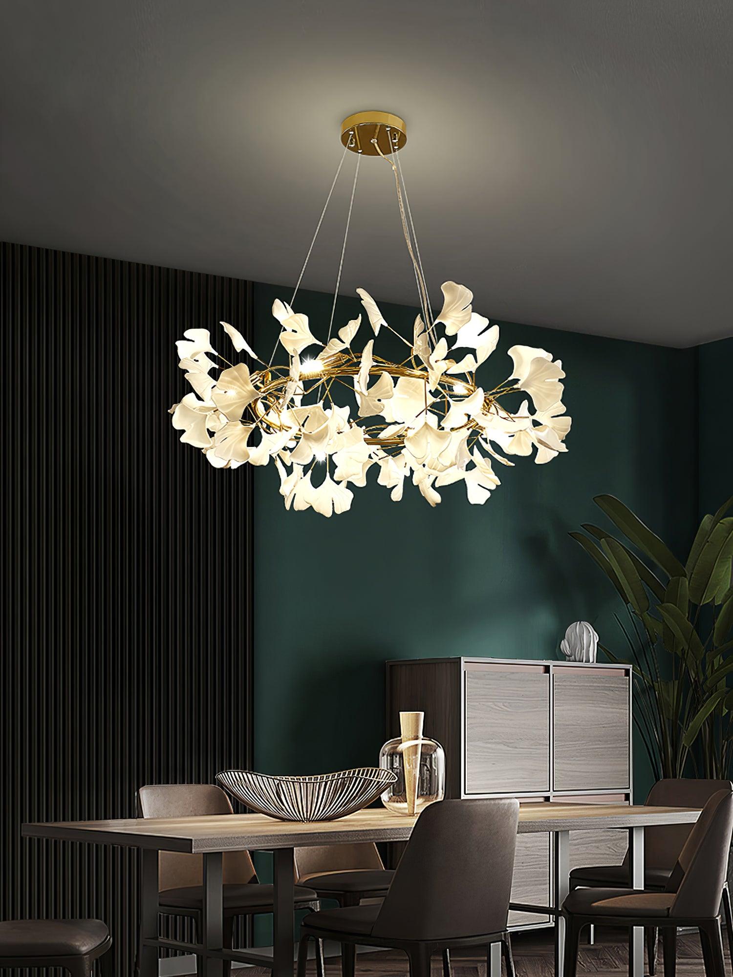 Carias Series Circle Gingko Chandelier