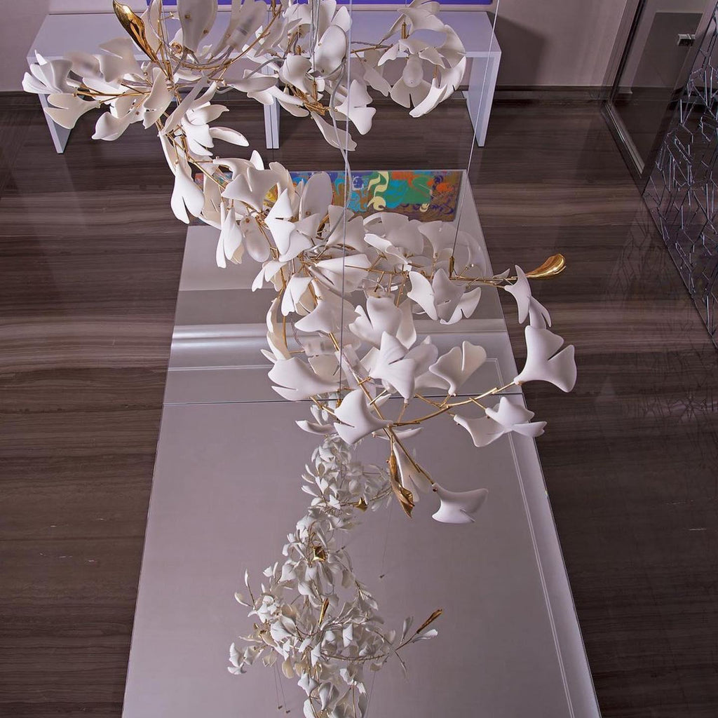 Carias Ceramic Ginkgo Chandelier Large