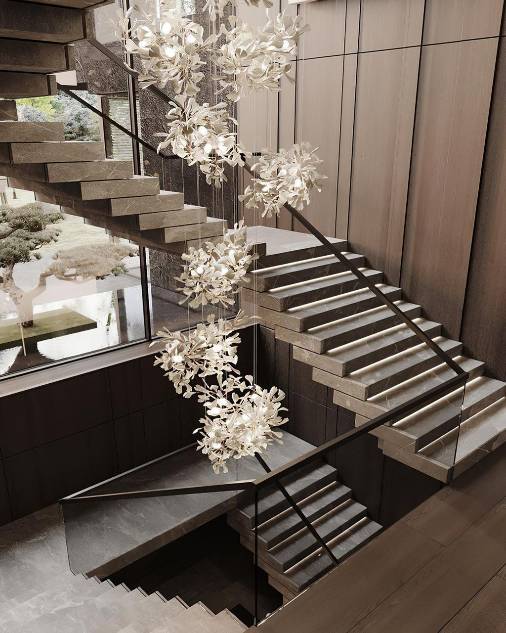 Carias Ceramic Ginkgo Chandelier Large