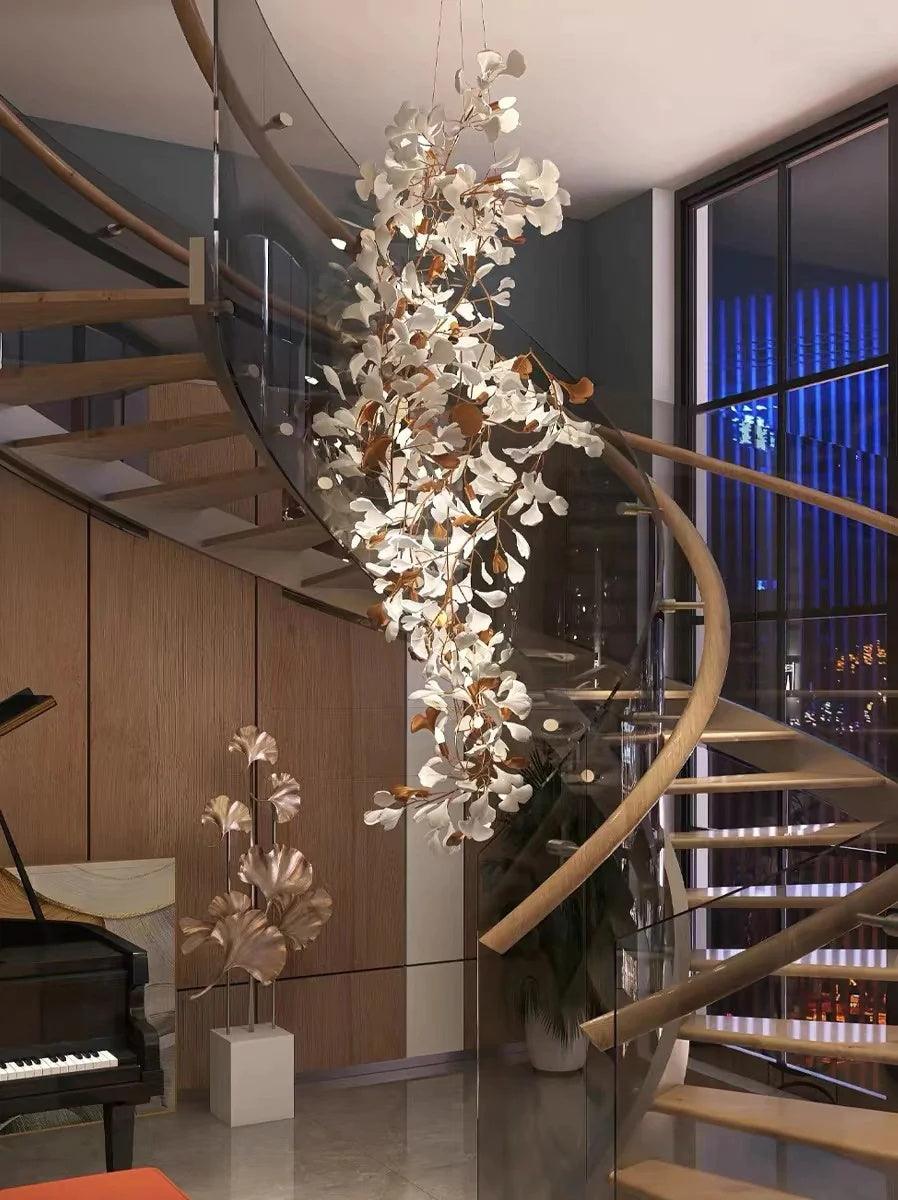 Carias Ceramic Ginkgo Chandelier Large