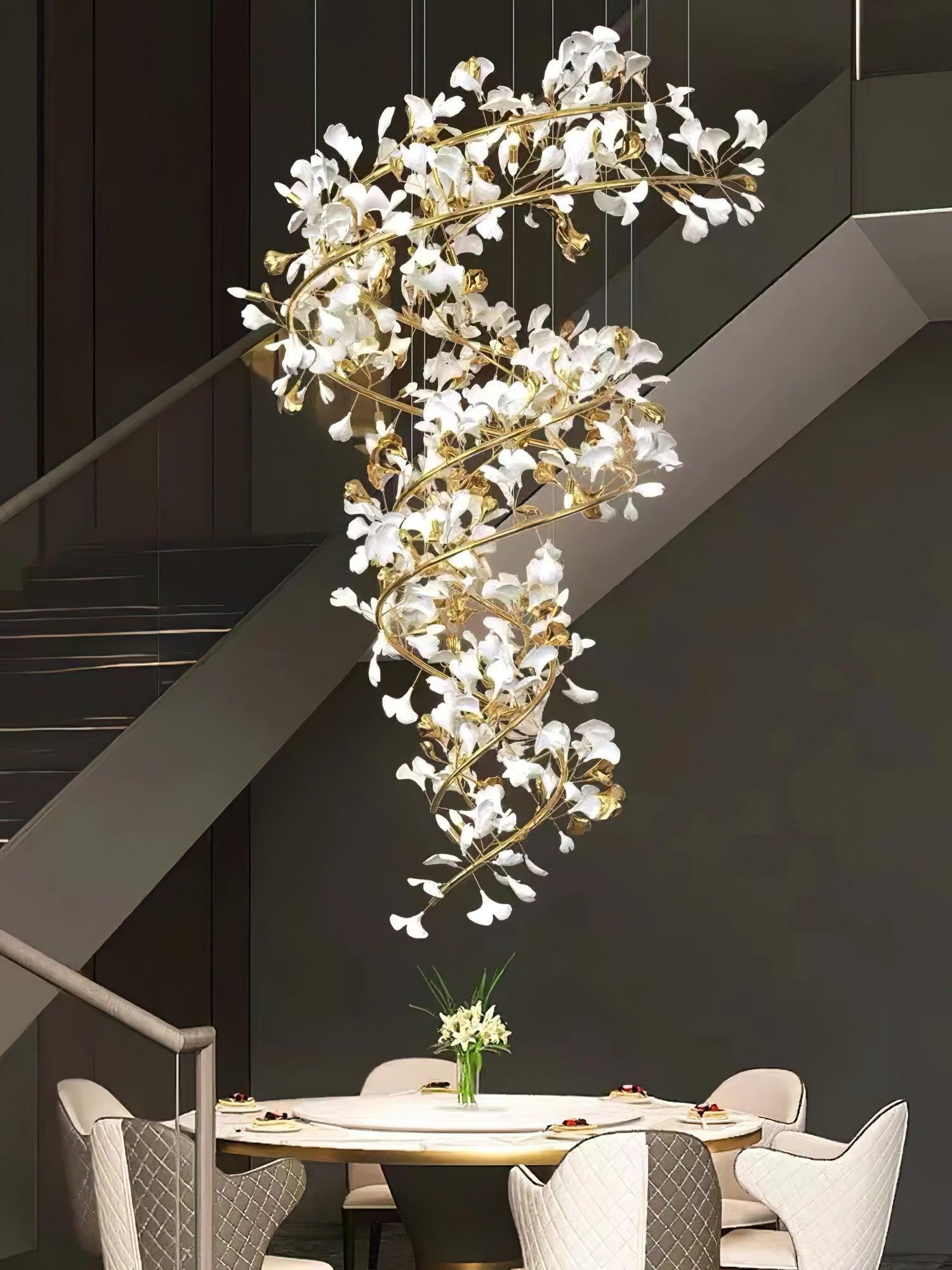Carias Ceramic Ginkgo Chandelier Large