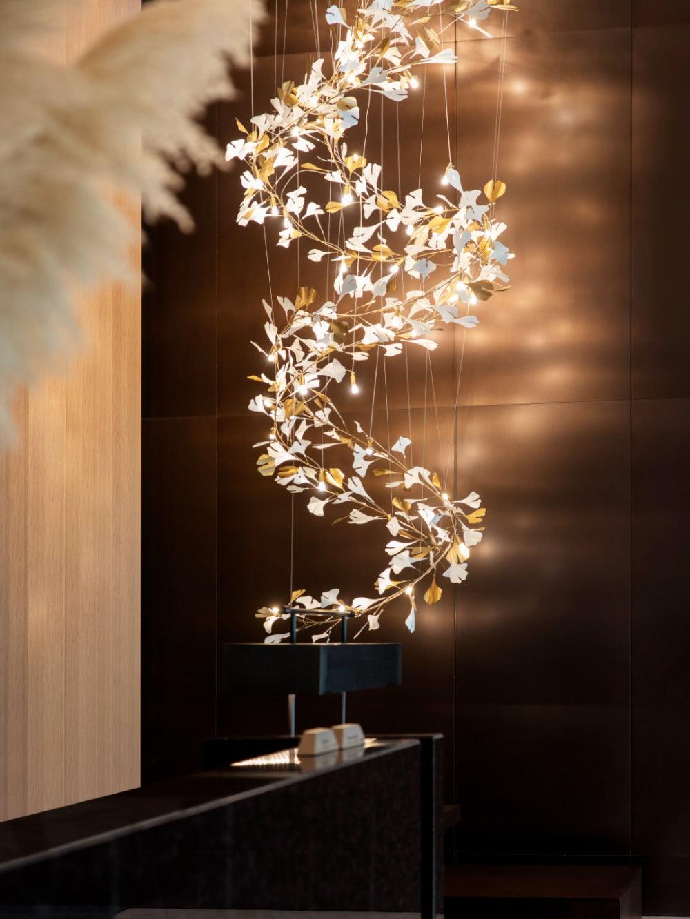 Carias Ceramic Ginkgo Chandelier Large