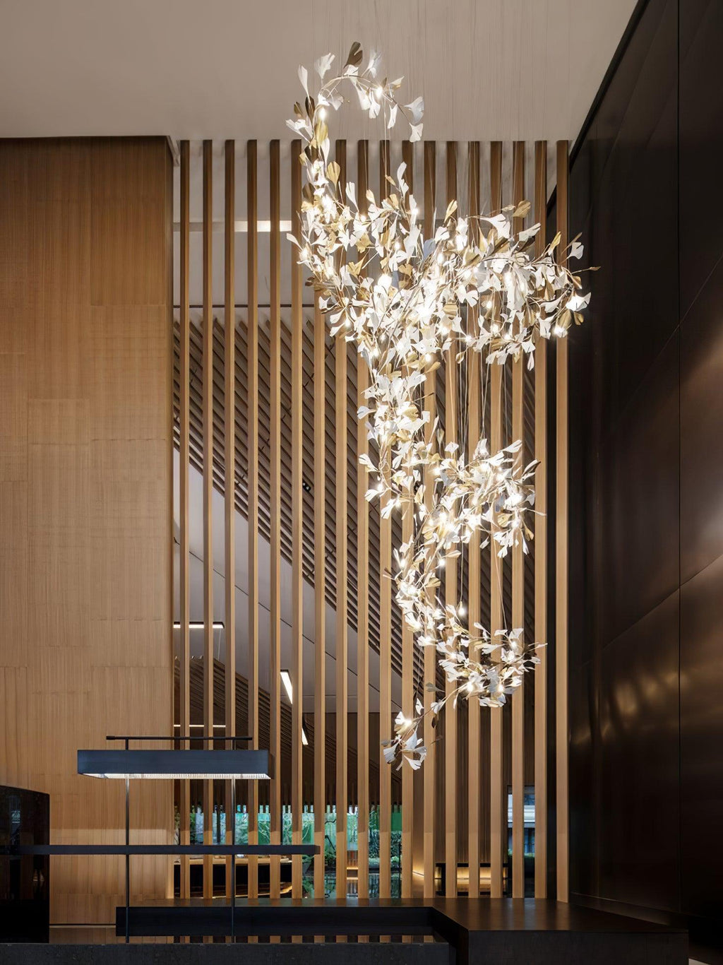 Carias Ceramic Ginkgo Chandelier Large