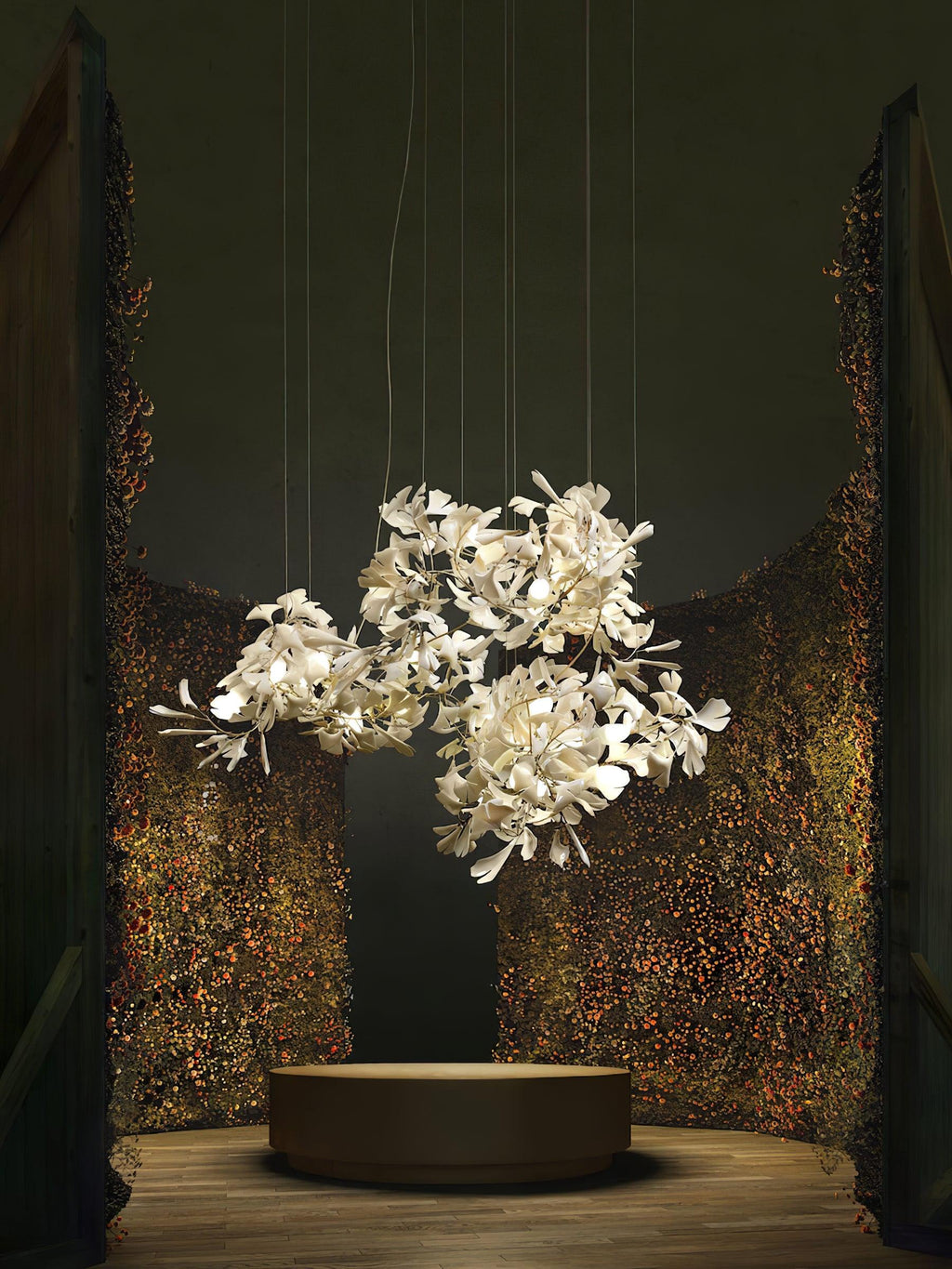 Carias Ceramic Ginkgo Chandelier Large