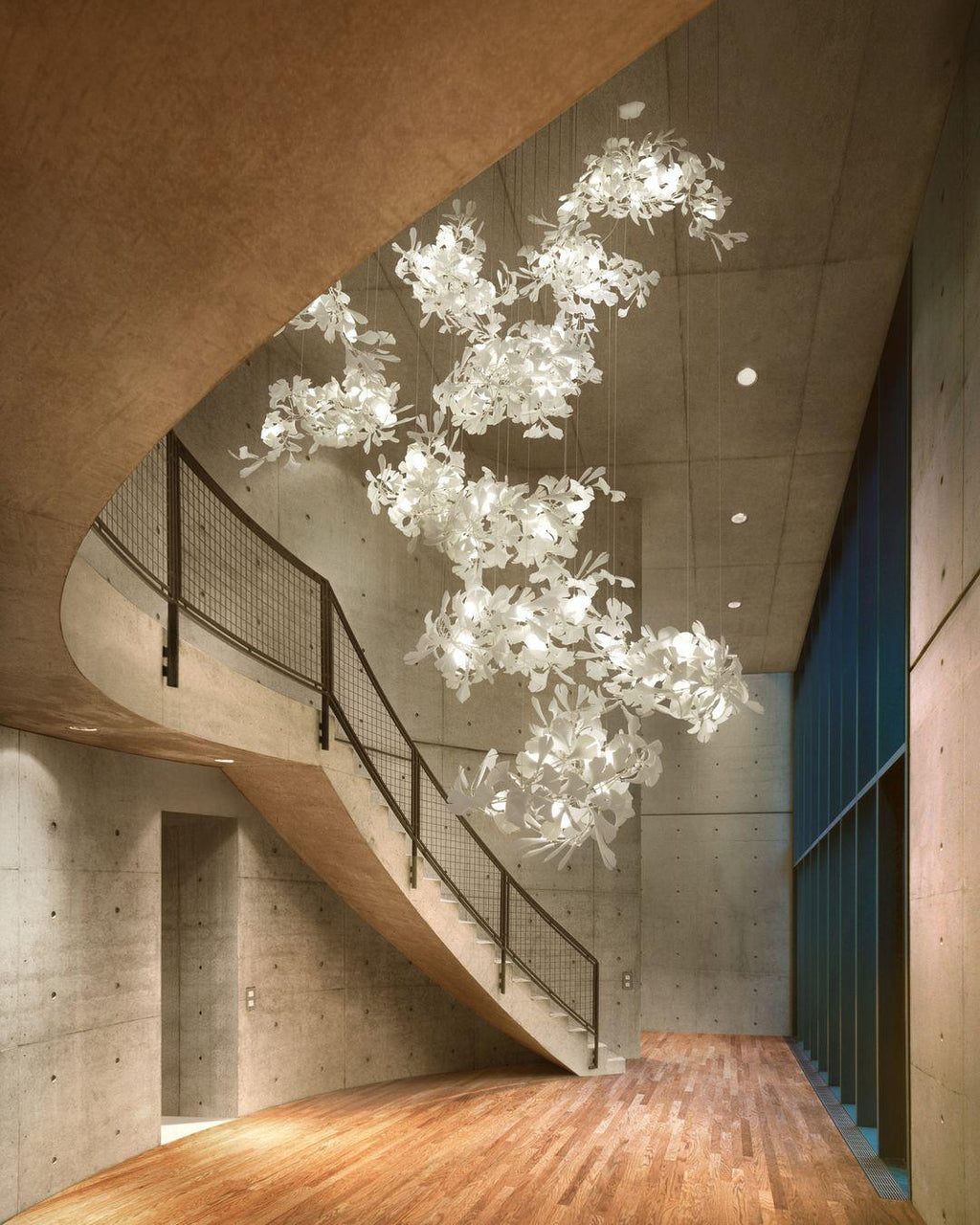 Carias Ceramic Ginkgo Chandelier Large