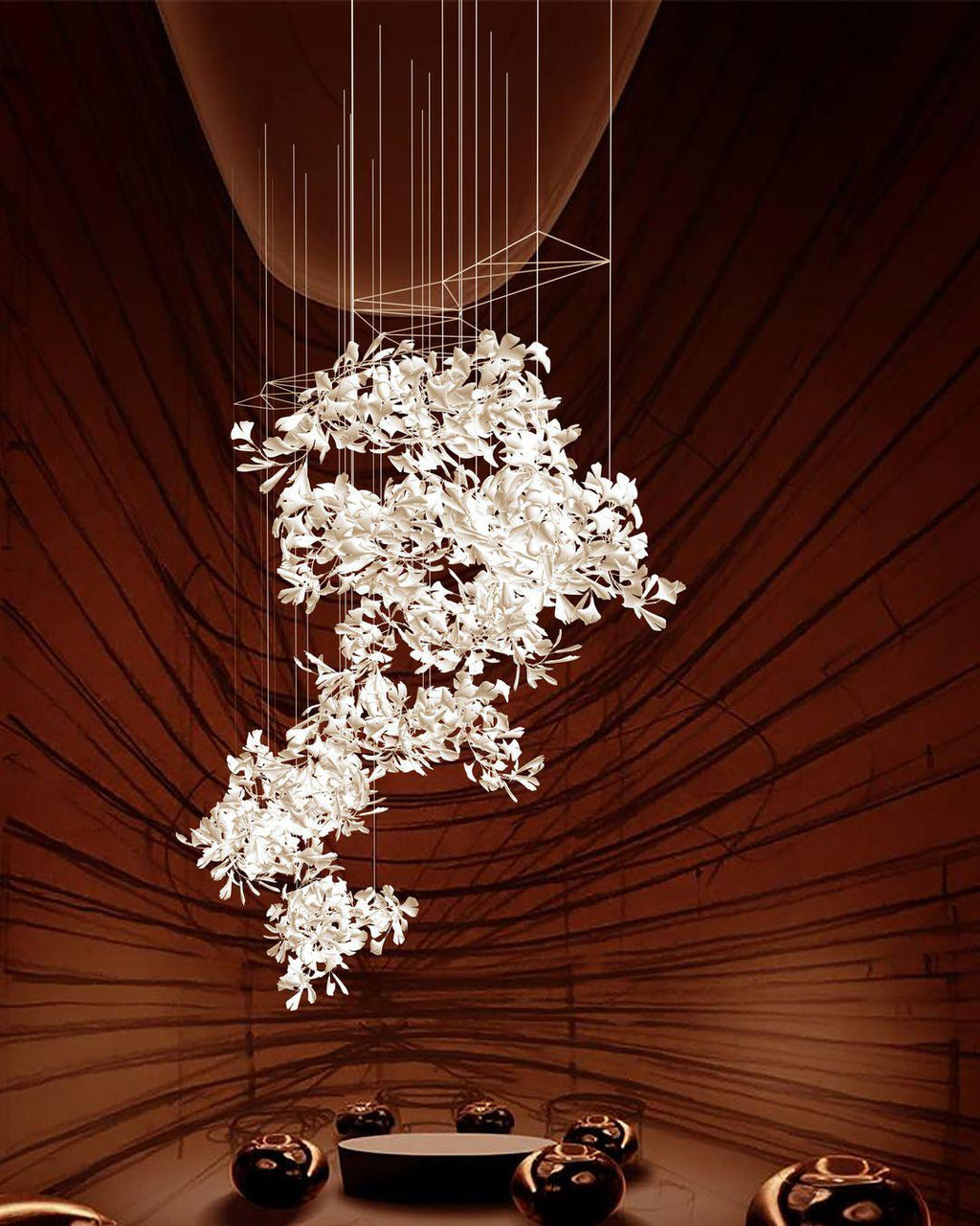 Carias Ceramic Ginkgo Chandelier Large