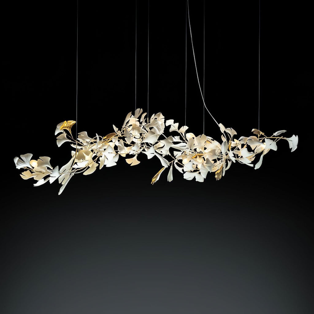 Carias Ceramic Ginkgo Pendant Light Extended