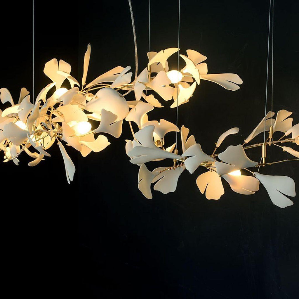 Carias Ceramic Ginkgo Pendant Light Extended