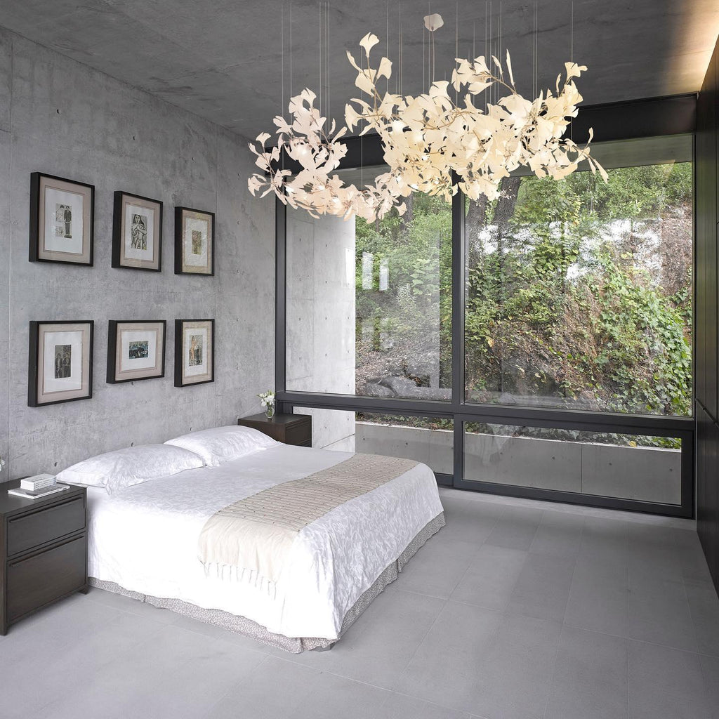 Carias Ceramic Ginkgo Pendant Light Extended