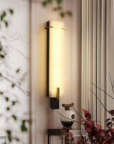 Golden Hoop Alabaster Wall Sconce