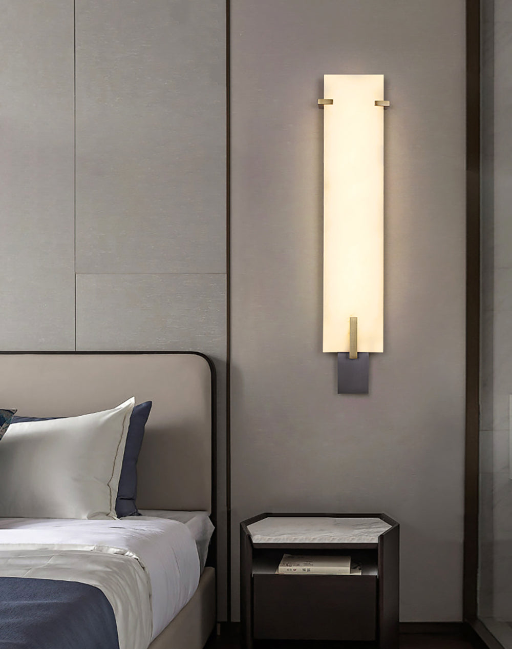 Golden Hoop Alabaster Wall Sconce