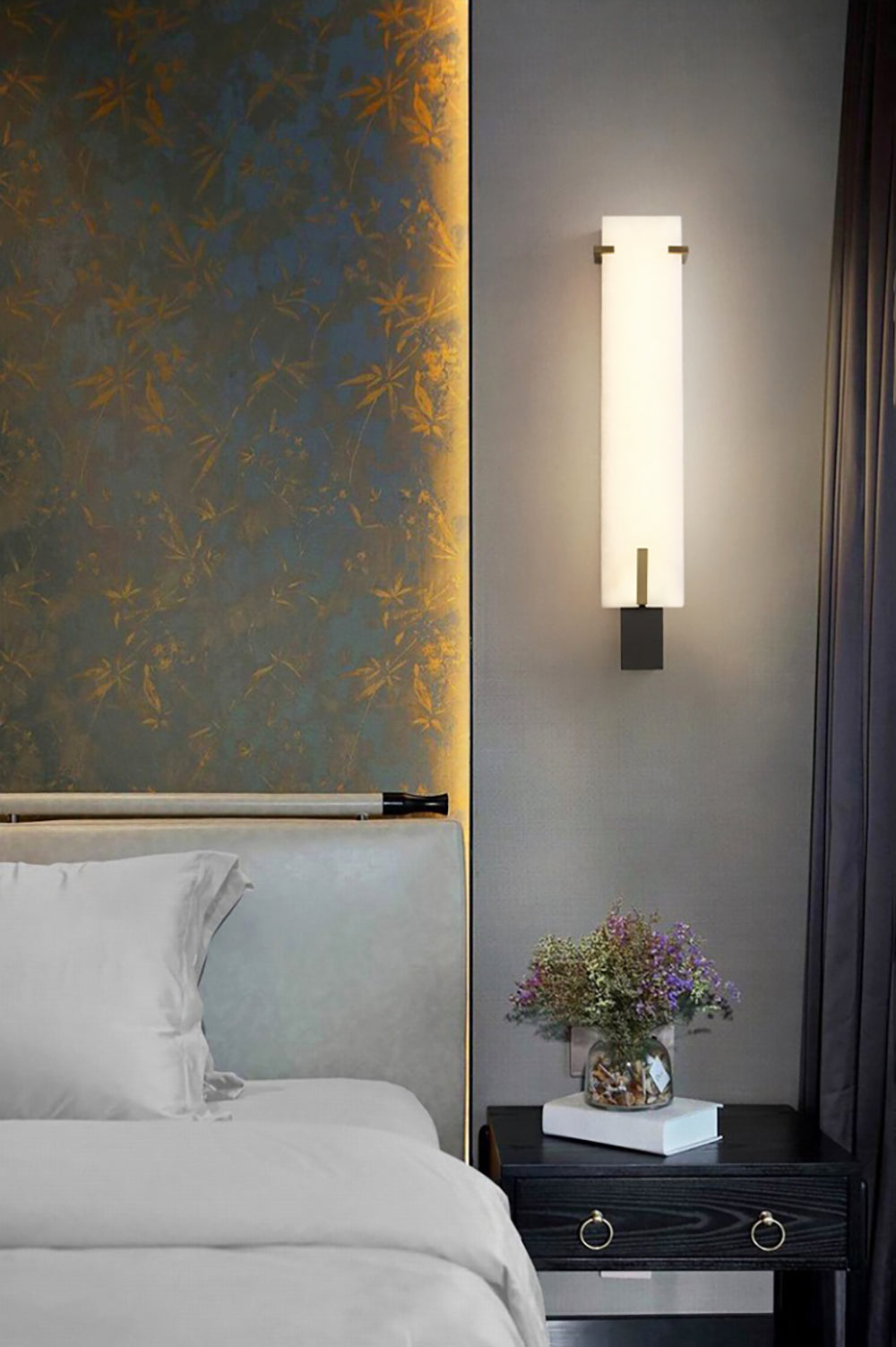 Golden Hoop Alabaster Wall Sconce