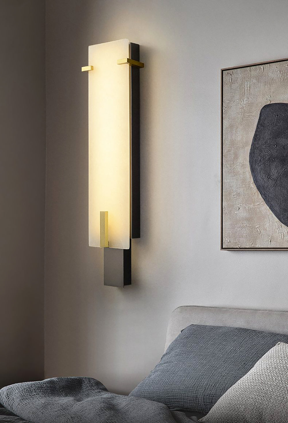 Golden Hoop Alabaster Wall Sconce