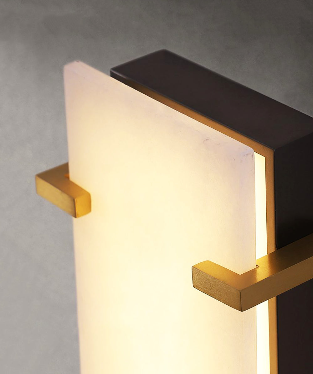 Golden Hoop Alabaster Wall Sconce