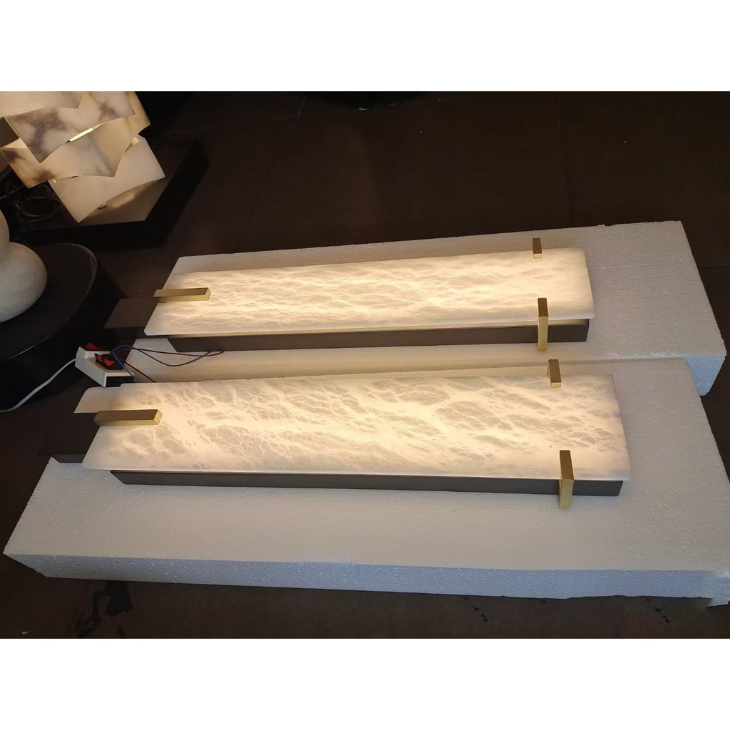 Golden Hoop Alabaster Wall Sconce