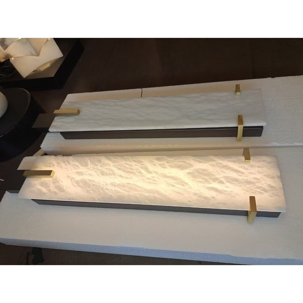 Golden Hoop Alabaster Wall Sconce
