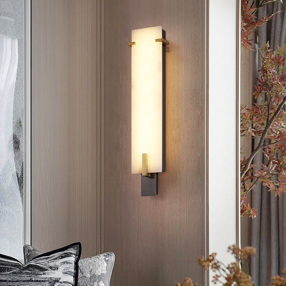 Golden Hoop Alabaster Wall Sconce