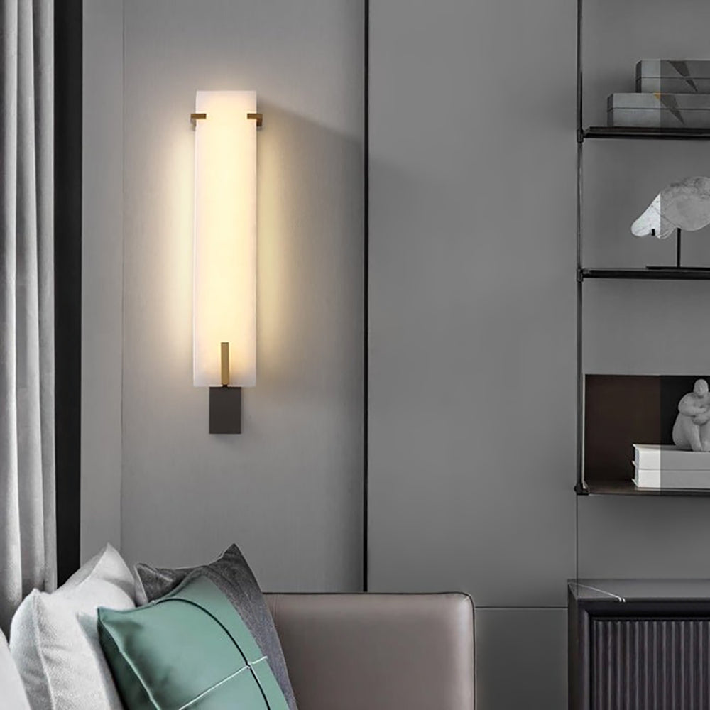 Golden Hoop Alabaster Wall Sconce