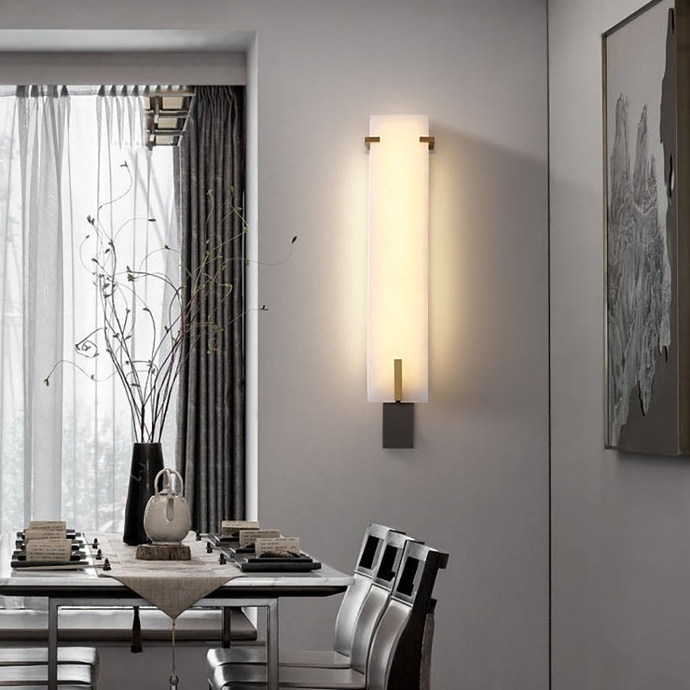 Golden Hoop Alabaster Wall Sconce