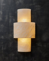 Half Cylinder Alabaster Wall Sconce