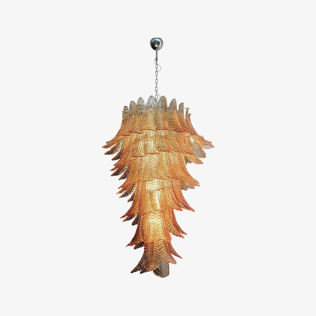Huge Italian Murano Glass Spiral Chandelier