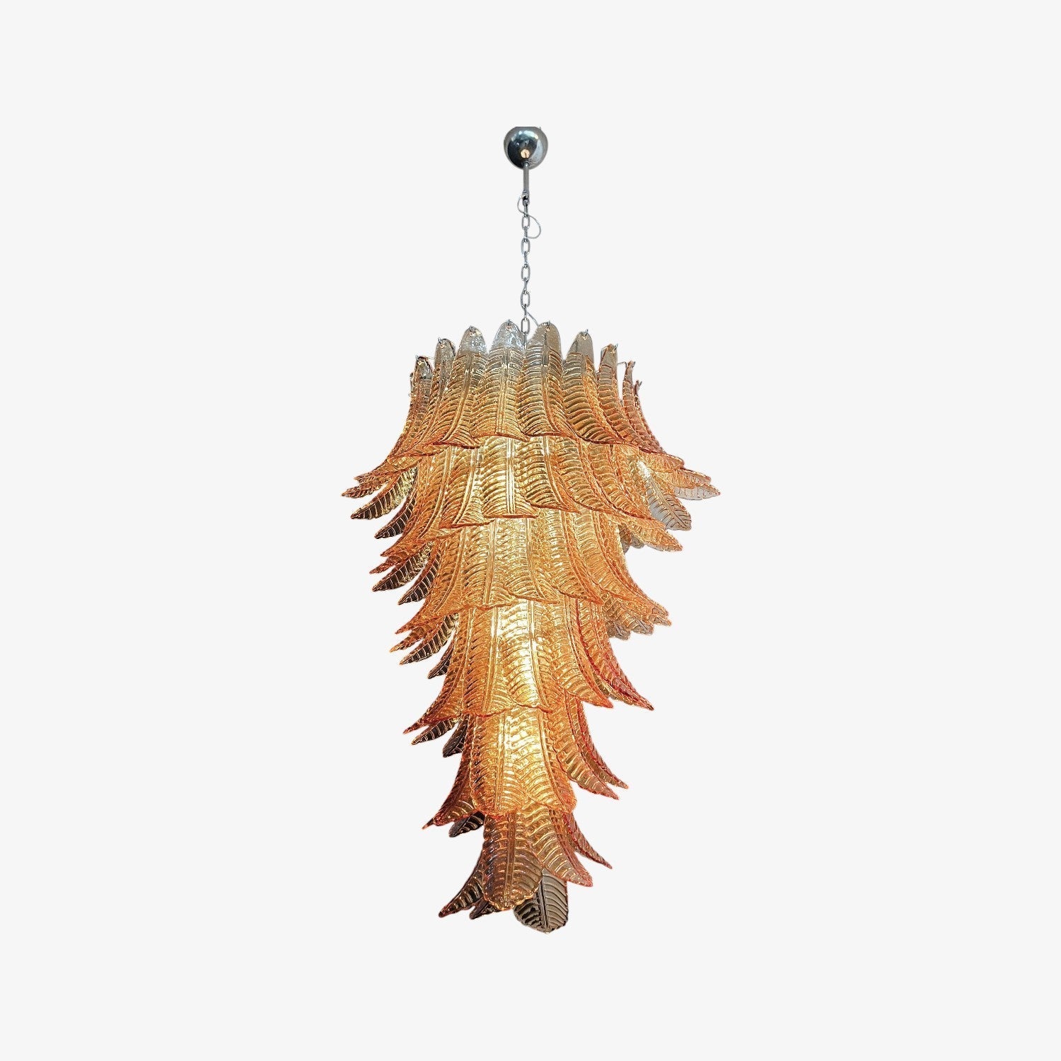 Huge Italian Murano Glass Spiral Chandelier