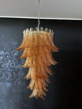 Huge Italian Murano Glass Spiral Chandelier