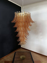 Huge Italian Murano Glass Spiral Chandelier