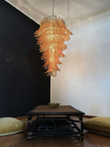 Huge Italian Murano Glass Spiral Chandelier