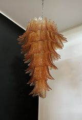 Huge Italian Murano Glass Spiral Chandelier
