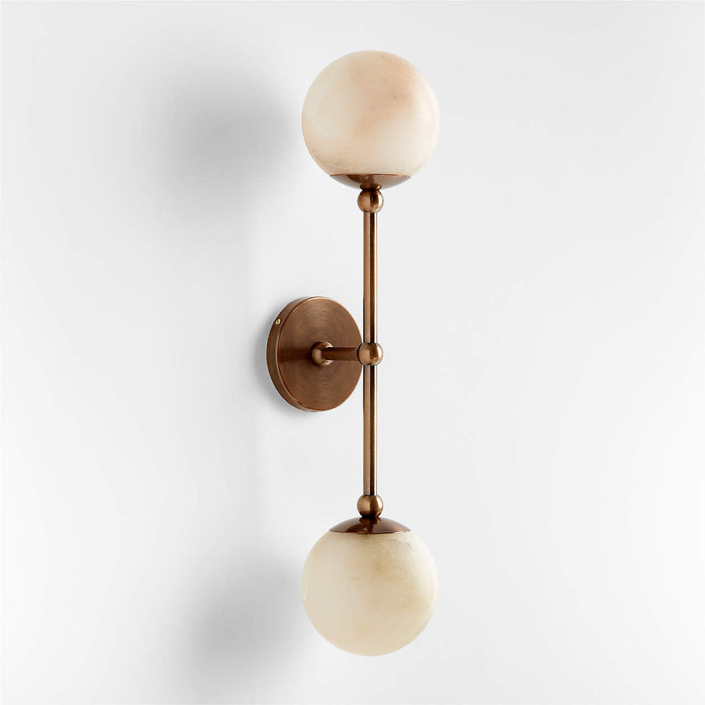 Jon 2 Light Alabaster Wall Sconce